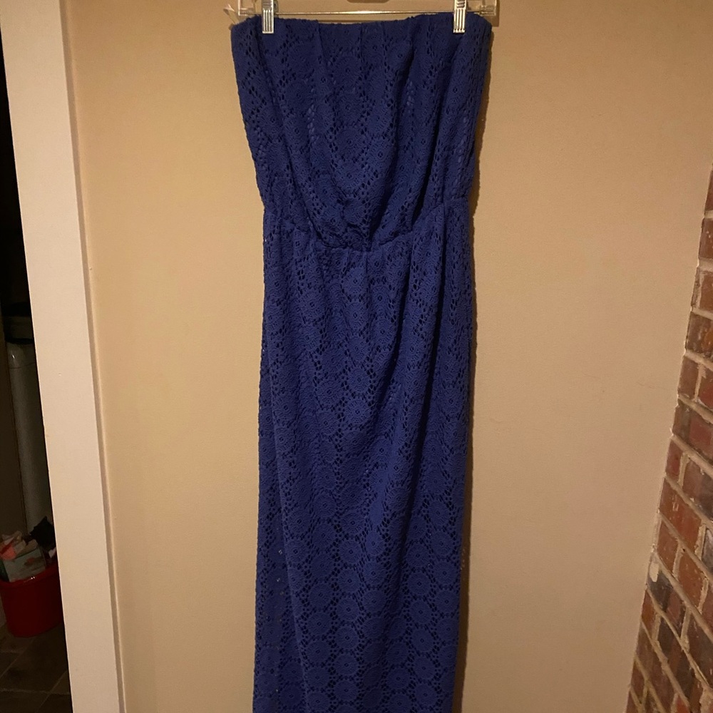 Purple/Indigo Strapless Lilly Pulitzer Maxi Dress